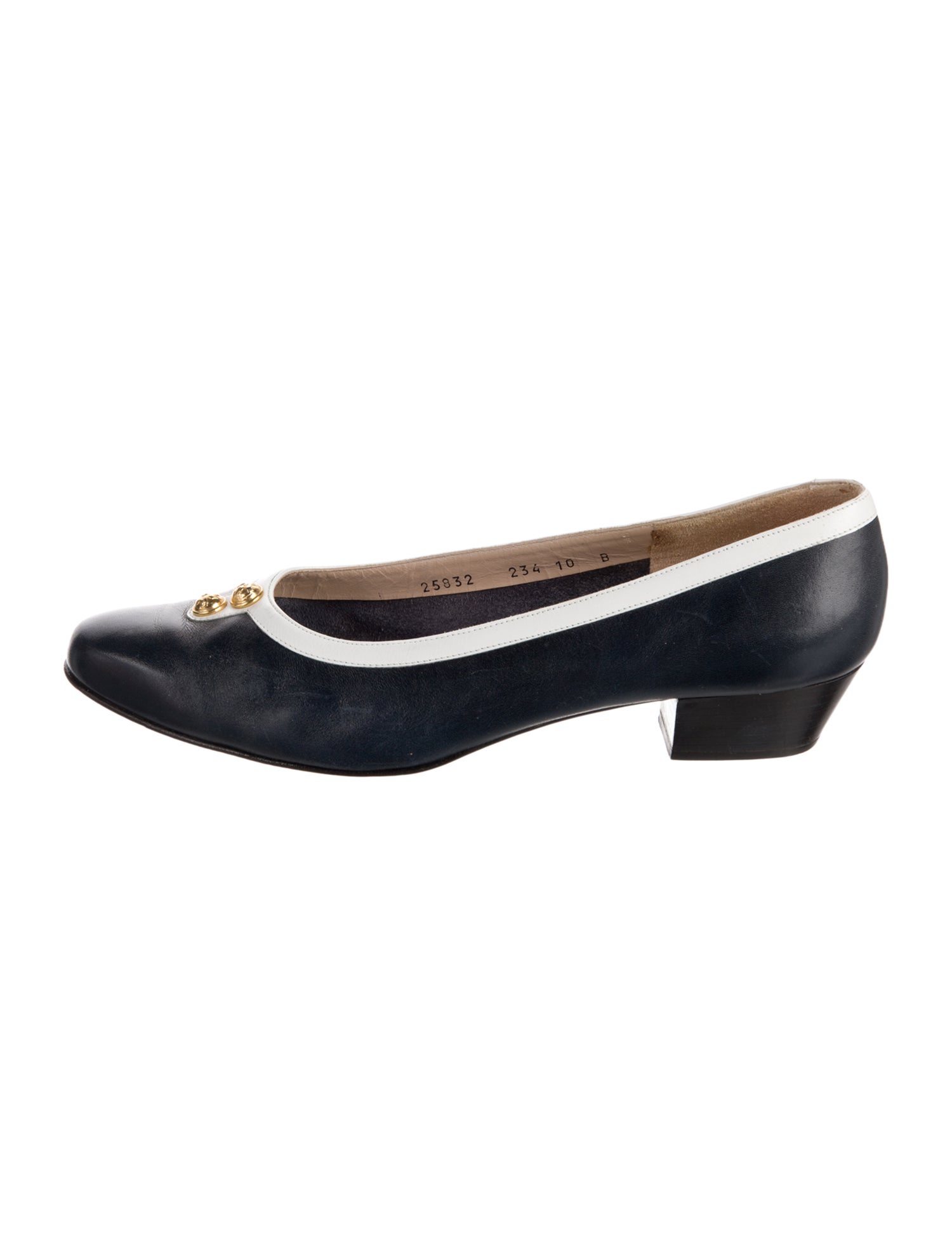 Salvatore Ferragamo Leather Colorblock Pattern Ballet Flats