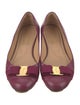 Salvatore Ferragamo Vara Bow Accent Leather Ballet Flats