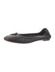 Salvatore Ferragamo Leather Bow Accents Ballet Flats