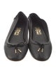 Salvatore Ferragamo Leather Bow Accents Ballet Flats