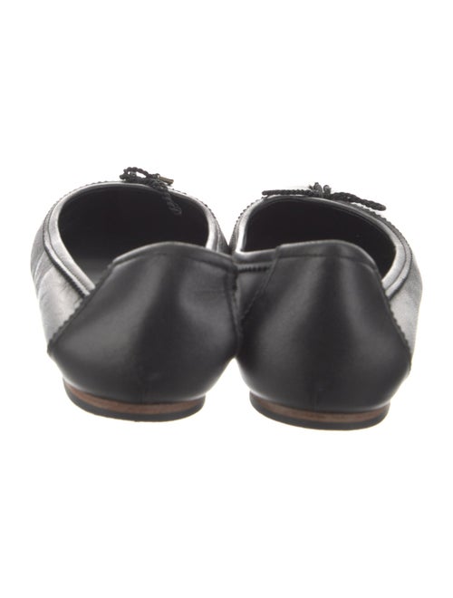 Salvatore Ferragamo Leather Bow Accents Ballet Flats