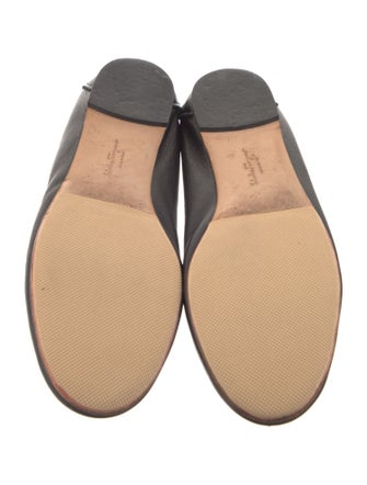 Salvatore Ferragamo Leather Bow Accents Ballet Flats
