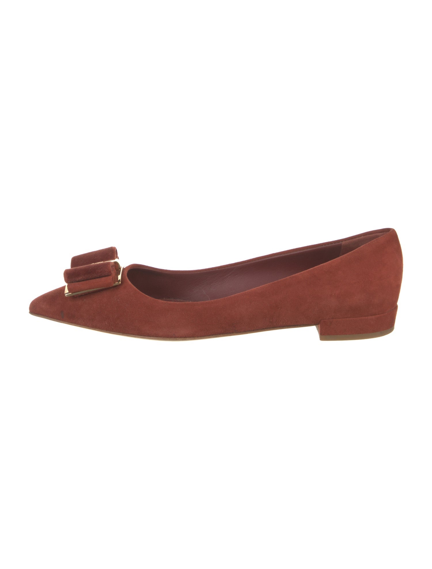 Salvatore Ferragamo Vara Bow Accent Suede Flats