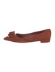 Salvatore Ferragamo Vara Bow Accent Suede Flats