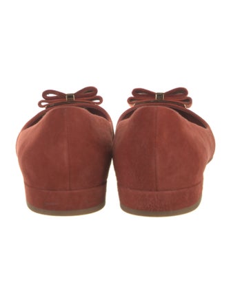 Salvatore Ferragamo Vara Bow Accent Suede Flats
