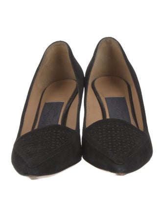 Salvatore Ferragamo Suede Lasercut Accents Pumps