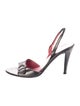 Salvatore Ferragamo Leather Crystal Embellishments Slingback Sandals