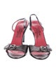 Salvatore Ferragamo Leather Crystal Embellishments Slingback Sandals