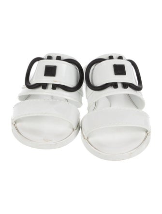 Salvatore Ferragamo Gancini Logo Patent Leather Slides