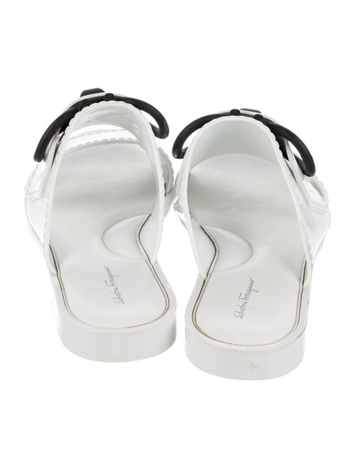 Salvatore Ferragamo Gancini Logo Patent Leather Slides
