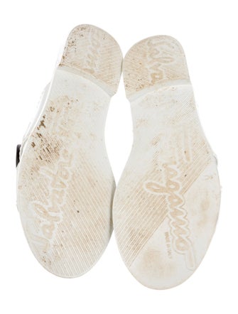 Salvatore Ferragamo Gancini Logo Patent Leather Slides