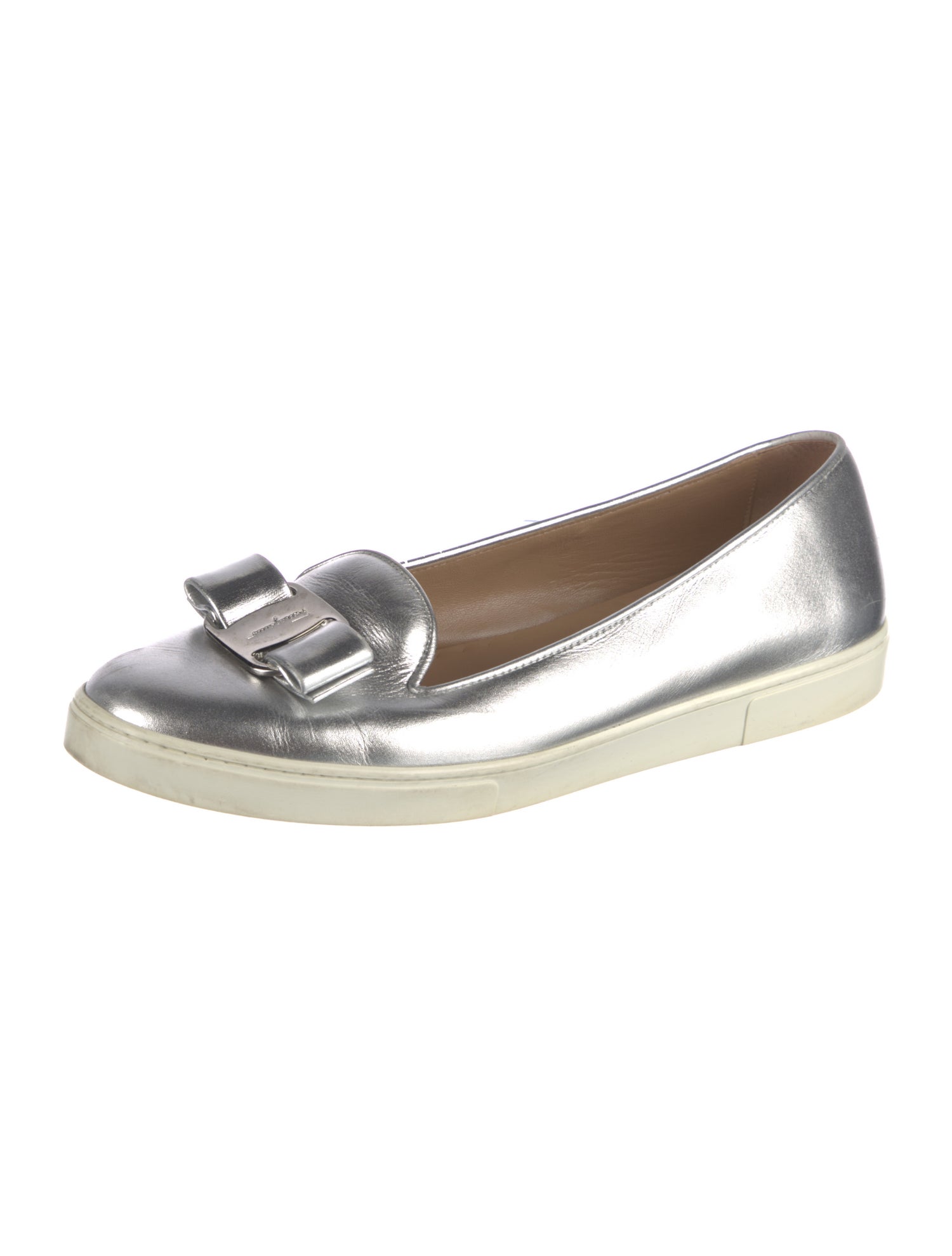 Salvatore Ferragamo Vara Bow Accent Patent Leather Sneakers