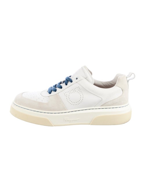 Salvatore Ferragamo Leather Lasercut Accents Sneakers