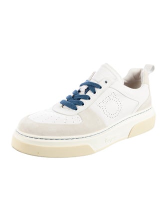 Salvatore Ferragamo Leather Lasercut Accents Sneakers
