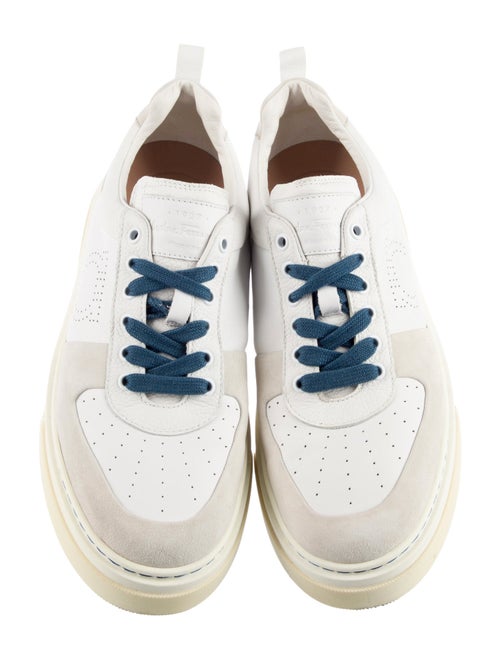 Salvatore Ferragamo Leather Lasercut Accents Sneakers