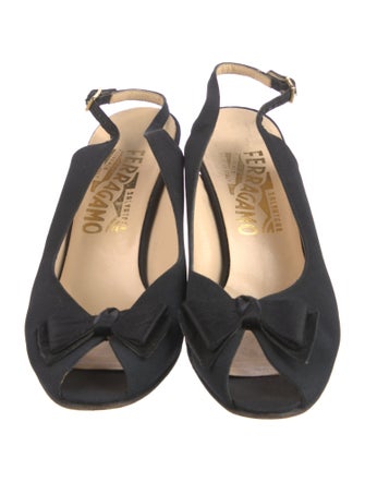 Salvatore Ferragamo Bow Accents Slingback Pumps