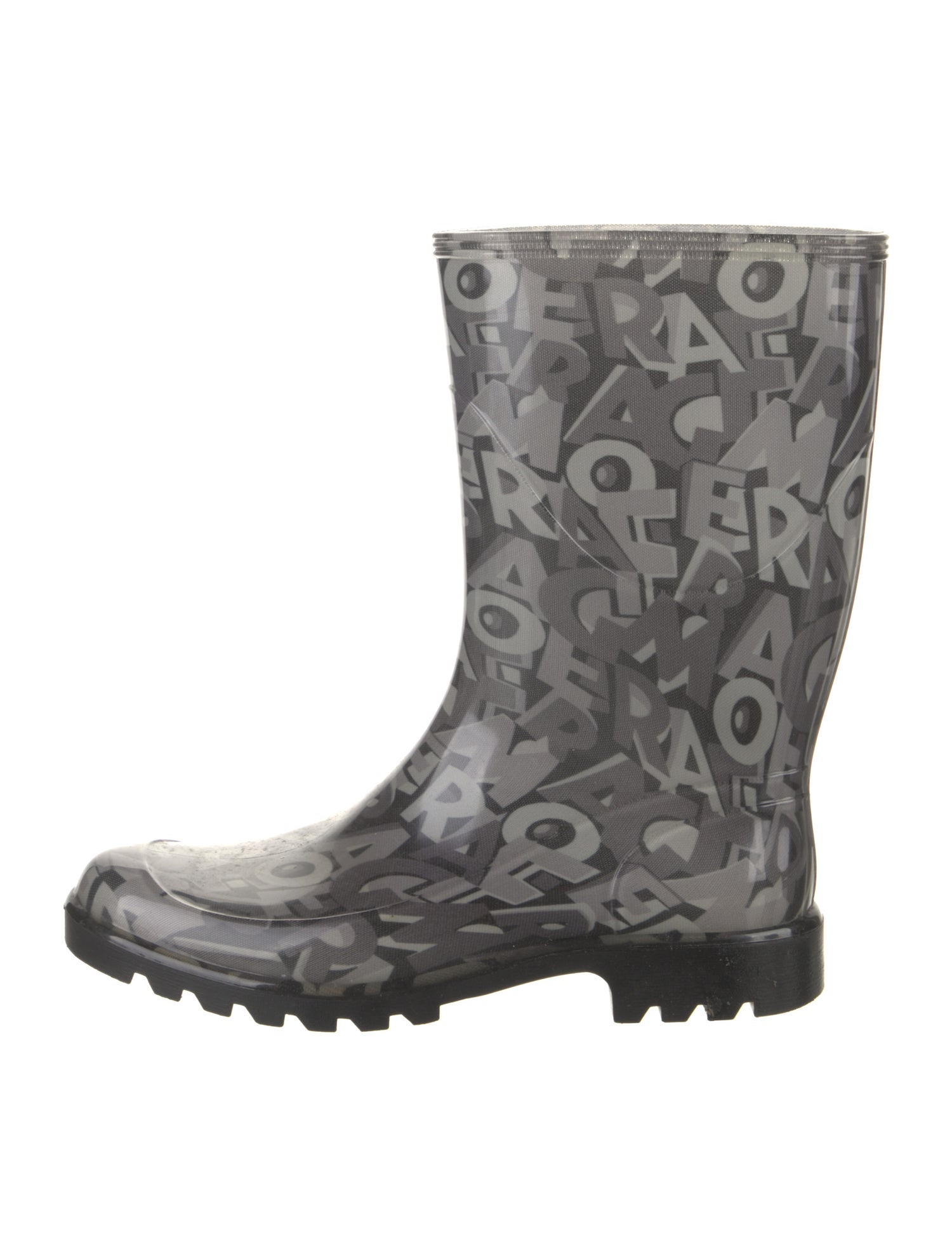 Salvatore Ferragamo Rubber Printed Rain Boots