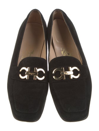 Salvatore Ferragamo Signature Logo Suede Loafers