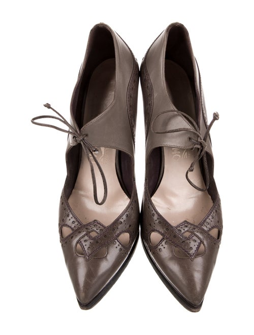 Salvatore Ferragamo Leather T-Strap Pumps