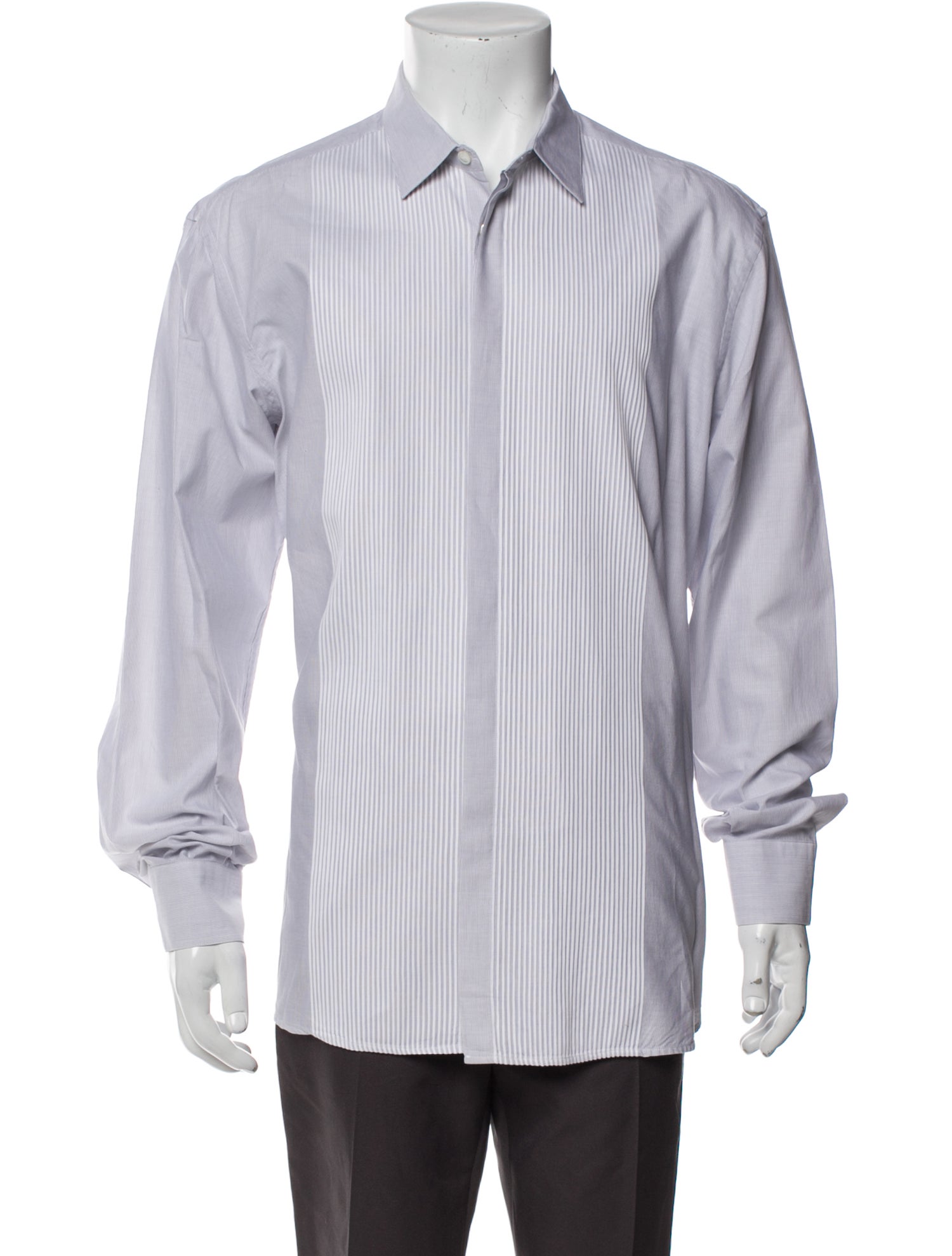 Salvatore Ferragamo Striped Long Sleeve Dress Shirt