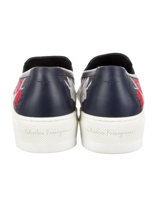 Salvatore Ferragamo Denim Floral Print Sneakers