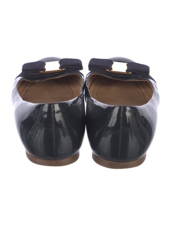 Salvatore Ferragamo Vara Bow Accent Patent Leather Ballet Flats