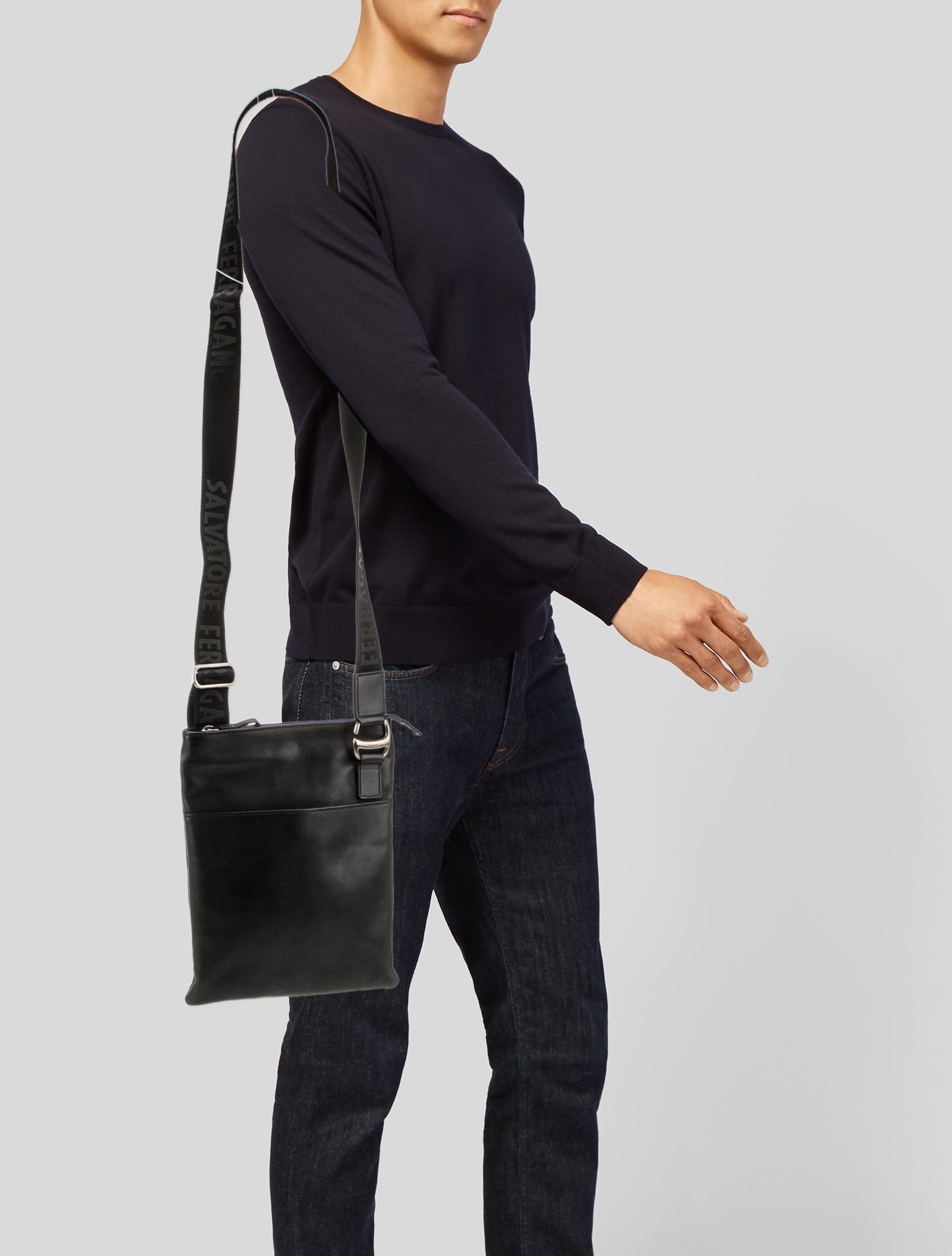 Salvatore Ferragamo Leather Messenger Bag