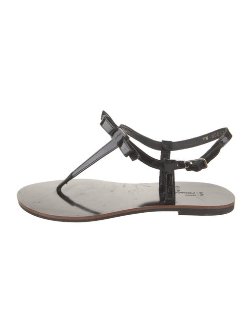 Salvatore Ferragamo Patent Leather T-Strap Sandals