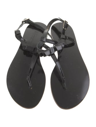 Salvatore Ferragamo Patent Leather T-Strap Sandals