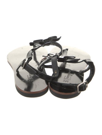 Salvatore Ferragamo Patent Leather T-Strap Sandals