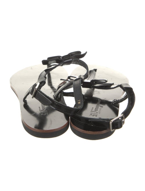 Salvatore Ferragamo Patent Leather T-Strap Sandals
