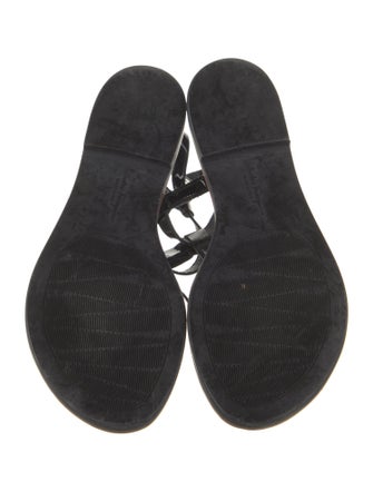 Salvatore Ferragamo Patent Leather T-Strap Sandals