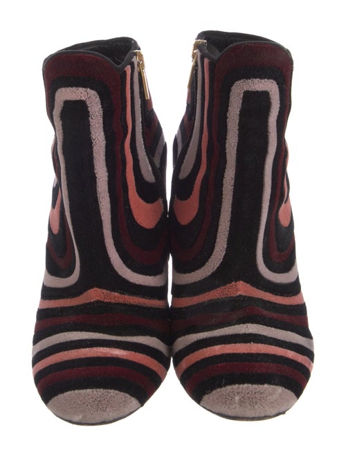 Salvatore Ferragamo Velvet Striped Lace-Up Boots