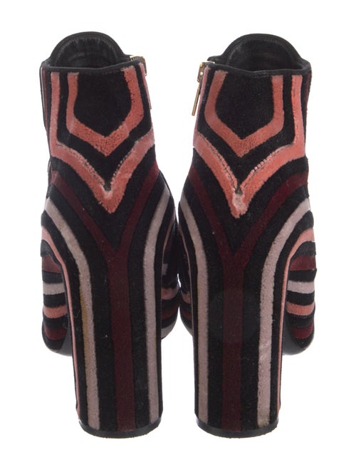 Salvatore Ferragamo Velvet Striped Lace-Up Boots