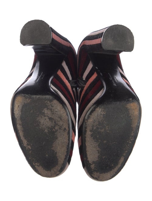 Salvatore Ferragamo Velvet Striped Lace-Up Boots