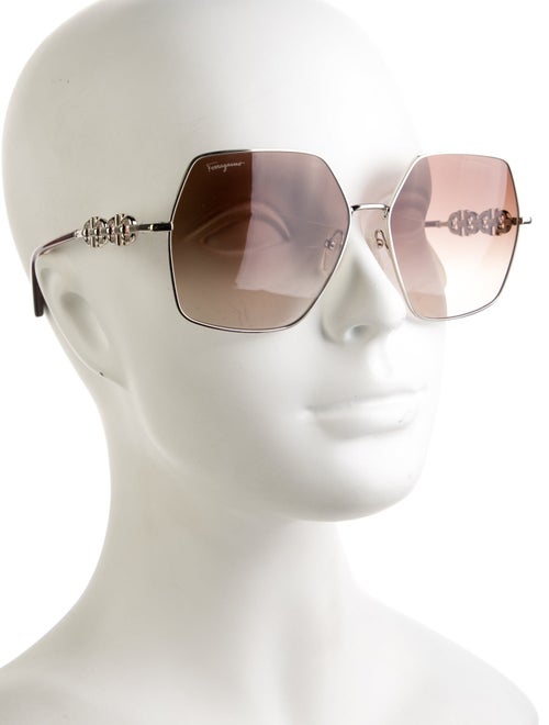 Salvatore Ferragamo Gancini Logo Oversize Sunglasses