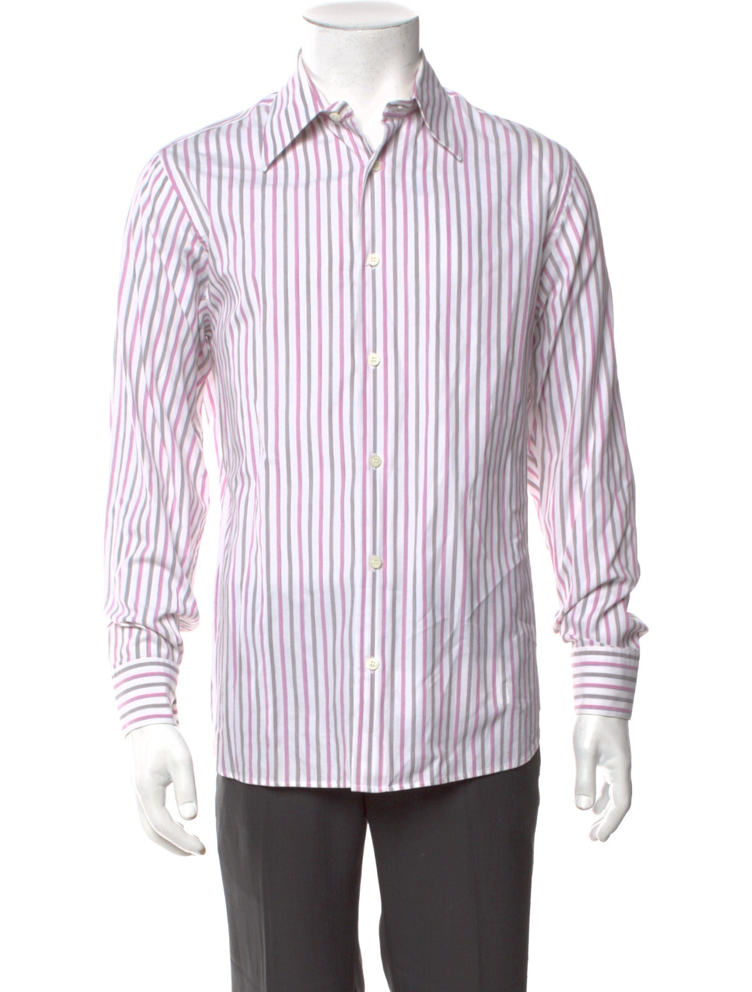Salvatore Ferragamo Striped Long Sleeve Shirt