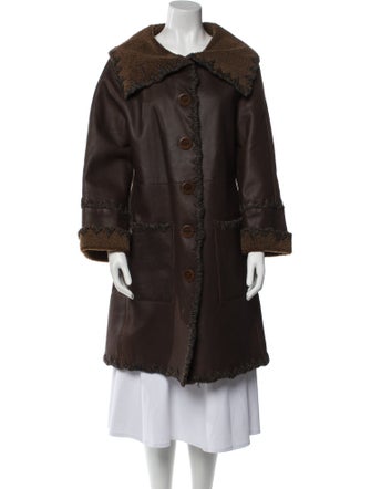 Salvatore Ferragamo Leather Faux Fur Coat