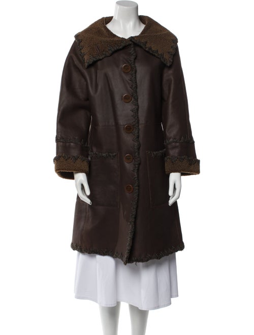 Salvatore Ferragamo Leather Faux Fur Coat