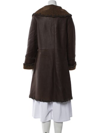 Salvatore Ferragamo Leather Faux Fur Coat