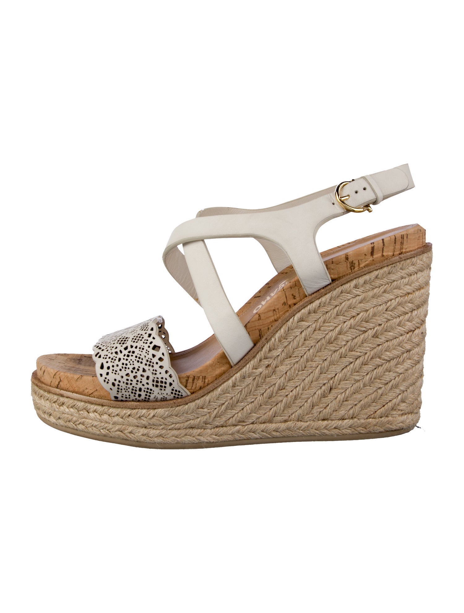 Salvatore Ferragamo Leather Animal Print Espadrilles