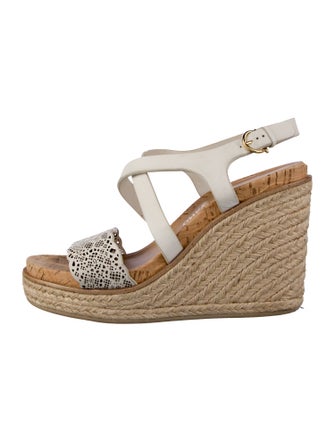 Salvatore Ferragamo Leather Animal Print Espadrilles