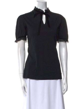 Salvatore Ferragamo Mock Neck Short Sleeve Polo