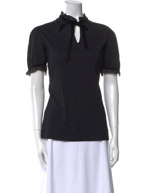 Salvatore Ferragamo Mock Neck Short Sleeve Polo