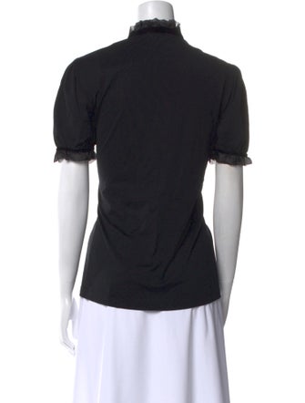 Salvatore Ferragamo Mock Neck Short Sleeve Polo