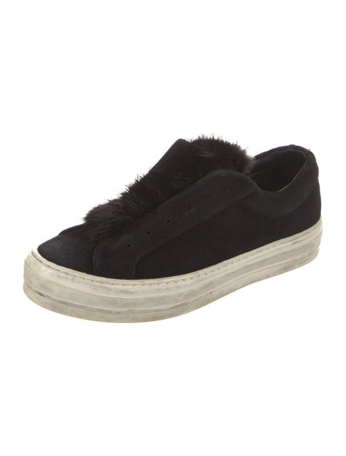 Salvatore Ferragamo Suede Fur Trim Sneakers