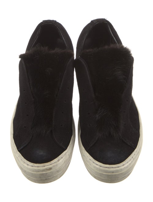 Salvatore Ferragamo Suede Fur Trim Sneakers