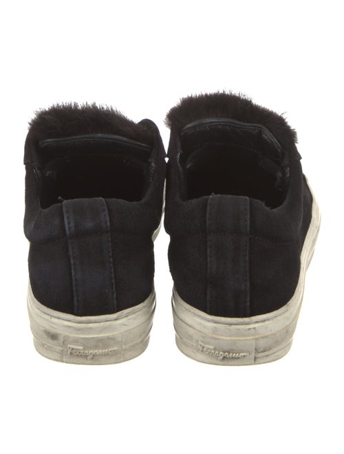 Salvatore Ferragamo Suede Fur Trim Sneakers