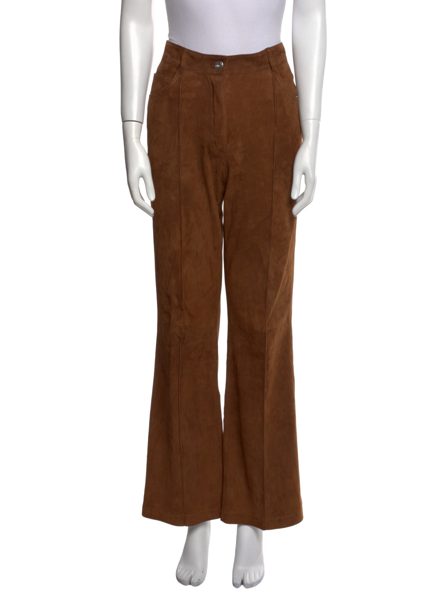 Salvatore Ferragamo Lamb Leather Wide Leg Pants