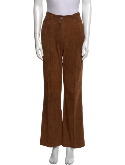 Salvatore Ferragamo Lamb Leather Wide Leg Pants